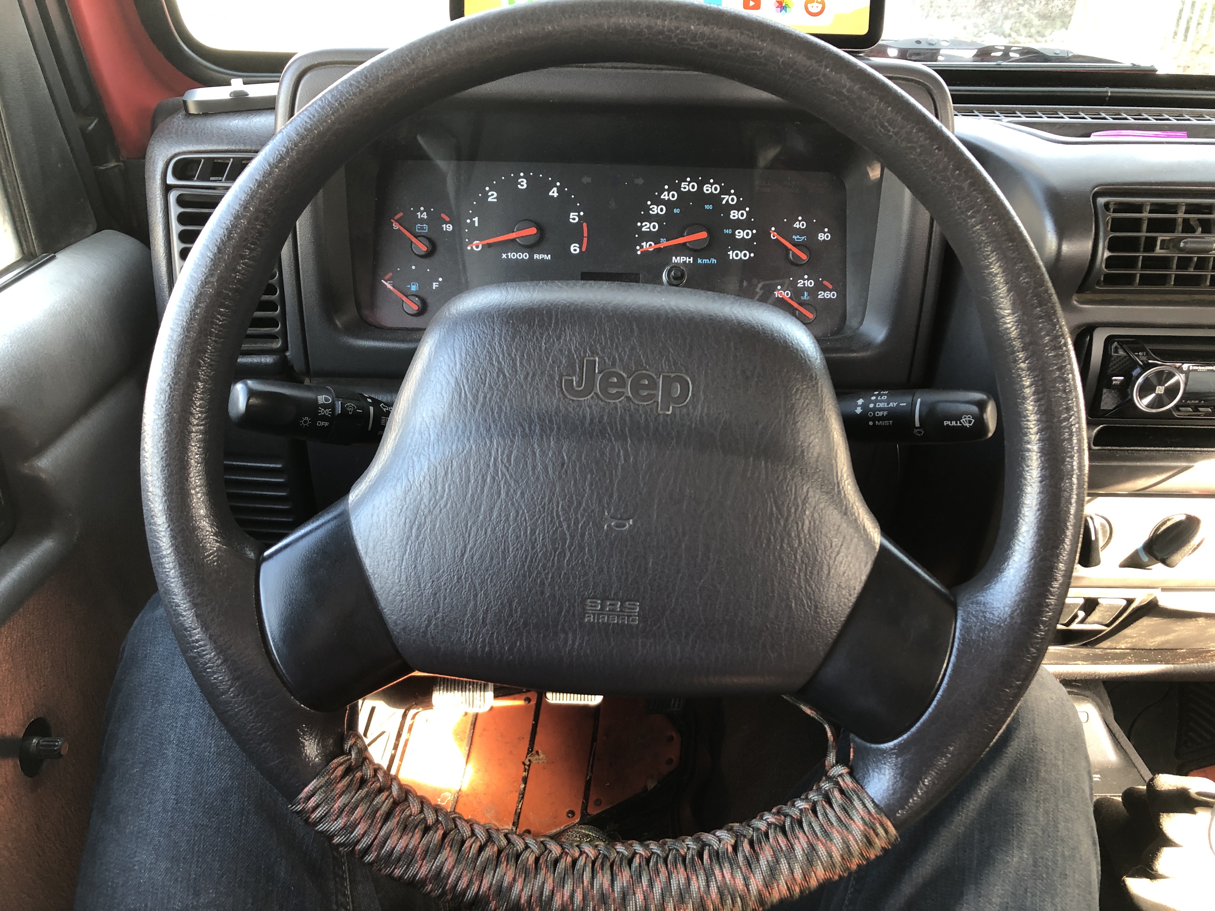 Inside Glen's Jeep